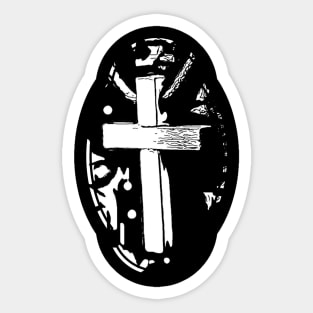 Eternal Faith Conviction Cross Crucifix Badge Sticker